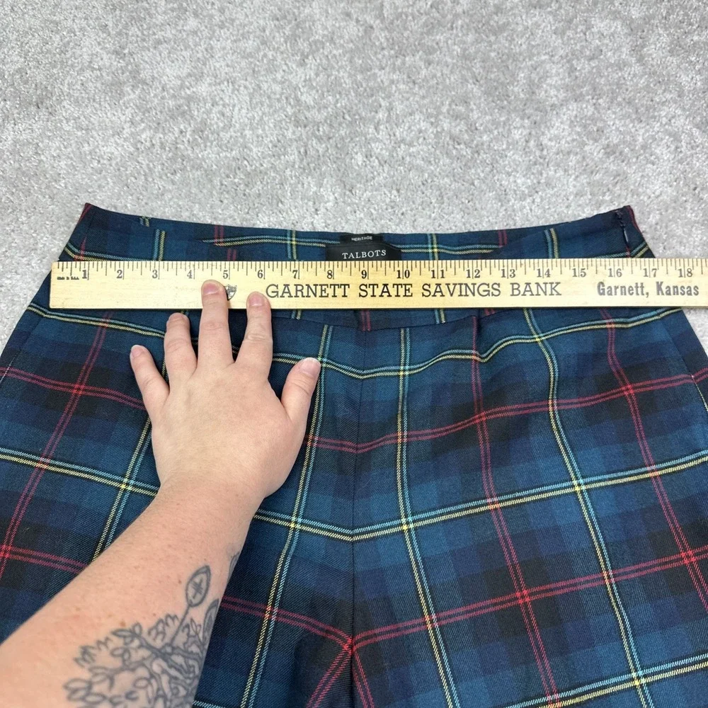 Talbots Heritage Wool Blend Tartan Plaid Cuffed Pants Size 12 Academia‎